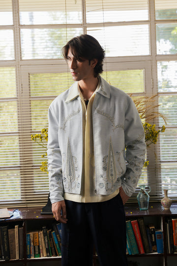 "Mahal" Embroidered Trucker Jacket (Women)